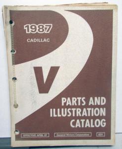1987 Cadillac Dealer Parts & Illustrations Catalog Book Allante V Models