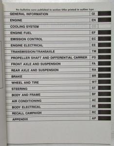 1985 Nissan Technical Bulletins Manual Including Recall Campaigns