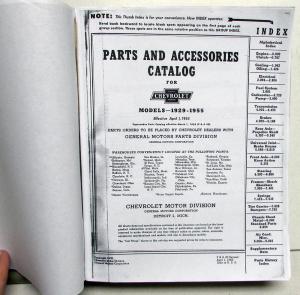 1929-1955 Chevrolet Dealer Parts & Accessories Catalog Book Car Truck Orig