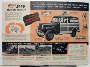 1950 Willys Jeep 4WD Station Wagon Sales Mailer & Specifications