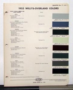 1953 Willys Jeep Station Wagon Truck Delivery Paint Chips By Dupont