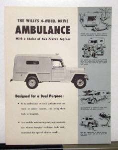 1954 Willys Jeep Ambulance Sales Brochure & Specifications