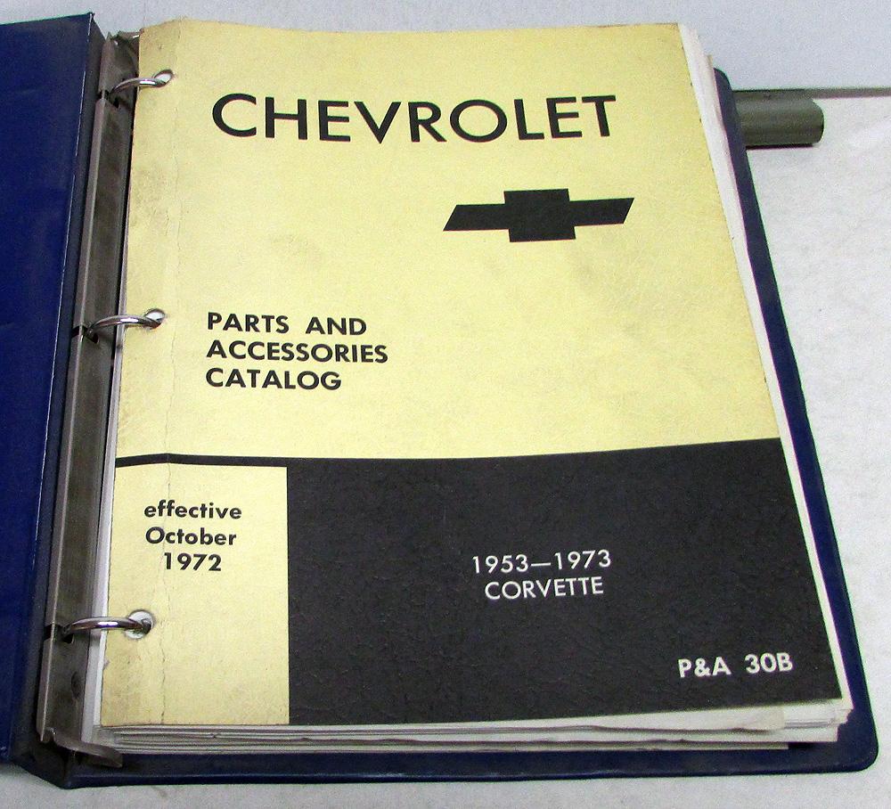 19531973 Chevrolet Corvette Dealer Parts & Accessories Catalog Book