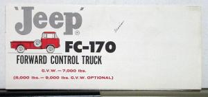 1959 Willys Jeep FC-170 Forward Control Truck Sales Mailer & Specifications