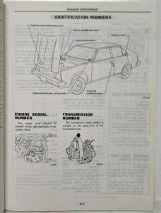 1981 Datsun 310 Service Shop Repair Manual Model N10 Series