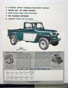 1960 Willys Jeep Pickup Truck Sales Mailer & Specifications