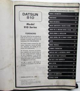 1983 Datsun 810 Maxima Service Shop Repair Manual Model 910 Series