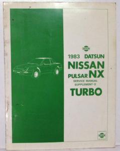 1983 Datsun Nissan Pulsar NX Service Manual Model N12 Series Supplement-II Turbo