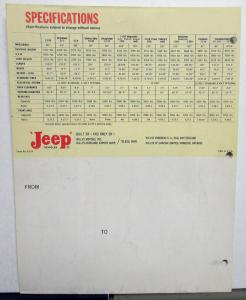 1962 Willys Jeep Universal Dispatcher Wagoneer Delivery Gladiator Sales Brochure