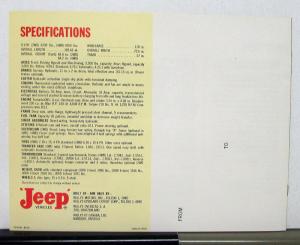 1962 Willys Jeep Wagoneer J-100 Sales Brochure