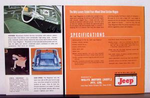1963 Willys Jeep Wagoneer First Of The New Breed Sales Brochure & Specifications