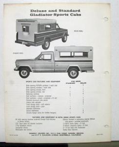 1963 1964 Willys Jeep Gladiator Sports Cab Sales Brochure & Price Sheet