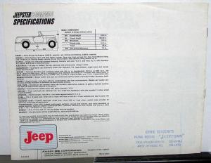 1966 Jeep Jeepster Commando Sales Brochure Original