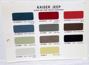 1966 Jeep Kaiser Paint Chips Leaflet