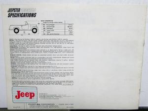 1966 Jeep Jeepster Commando Sales Brochure & Specifications Revised