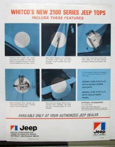 1967 Jeep CJ-5 Whitco 2100 Tops Sales Brochure
