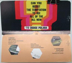 1972 Dodge Polara Color Sales Folder New Look Side & Rooflines Original