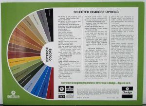 1973 Dodge Charger Rallye SE Color Sales Folder Specs Equip Exterior Colors Orig