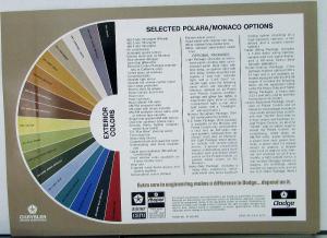 1973 Dodge Polara & Monaco Color Sales Folder Specs Equip Exterior Colors Orig