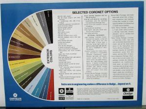 1973 Dodge Coronet Color Sales Folder Original Specs Equip Exterior Colors