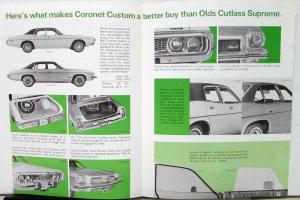 1973 CIB Dodge Coronet Custom Vs Olds Cutlass Supreme Sales Folder Original