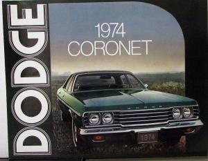 1974 Dodge Coronet Color Sales Folder Original Specs Equip Exterior Colors