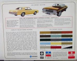 1974 Dodge Coronet Color Sales Folder Original Specs Equip Exterior Colors