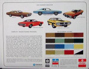 1974 Dodge Charger Color Sales Folder Original Specs Equip Exterior Colors