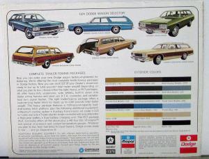 1974 Dodge Wagons Monaco Coronet Color Sales Folder Specs Equip Exterior Colors