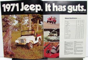 1971 Jeep Universal Wagoneer Gladiator Jeepster Commando Sales Brochure