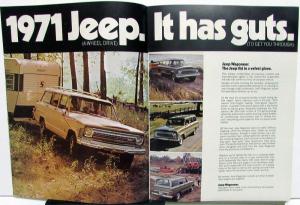 1971 Jeep Universal Wagoneer Gladiator Jeepster Commando Sales Brochure