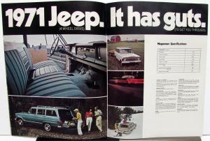 1971 Jeep Universal Wagoneer Gladiator Jeepster Commando Sales Brochure