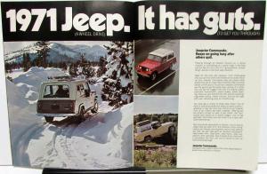 1971 Jeep Universal Wagoneer Gladiator Jeepster Commando Sales Brochure