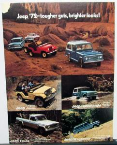 1972 Jeep Commando Wagoneer Truck Sales Brochure Sheet And Color Chart