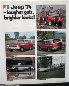 1974 Jeep CJ Cherokee Truck Wagoneer Sales Brochure And Paint Chips
