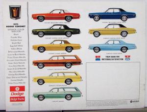 1975 Dodge Coronet Brougham Custom Wagon Color Sales Brochure Original