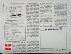 1975 Dodge Charger Special Edition Color Sales Brochure Original