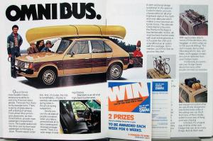 1978 Dodge Omni Color Sales Brochure MAILER Original