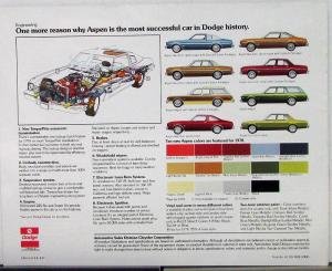 1978 Dodge Aspen Color Sales Brochure Original
