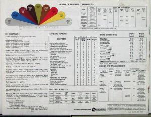 1978 Dodge Colt Color Sales Brochure Original
