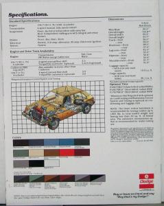 1979 Dodge Omni Color Sales Brochure Original