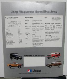 1981 Jeep Wagoneer Sales Brochure & Specifications