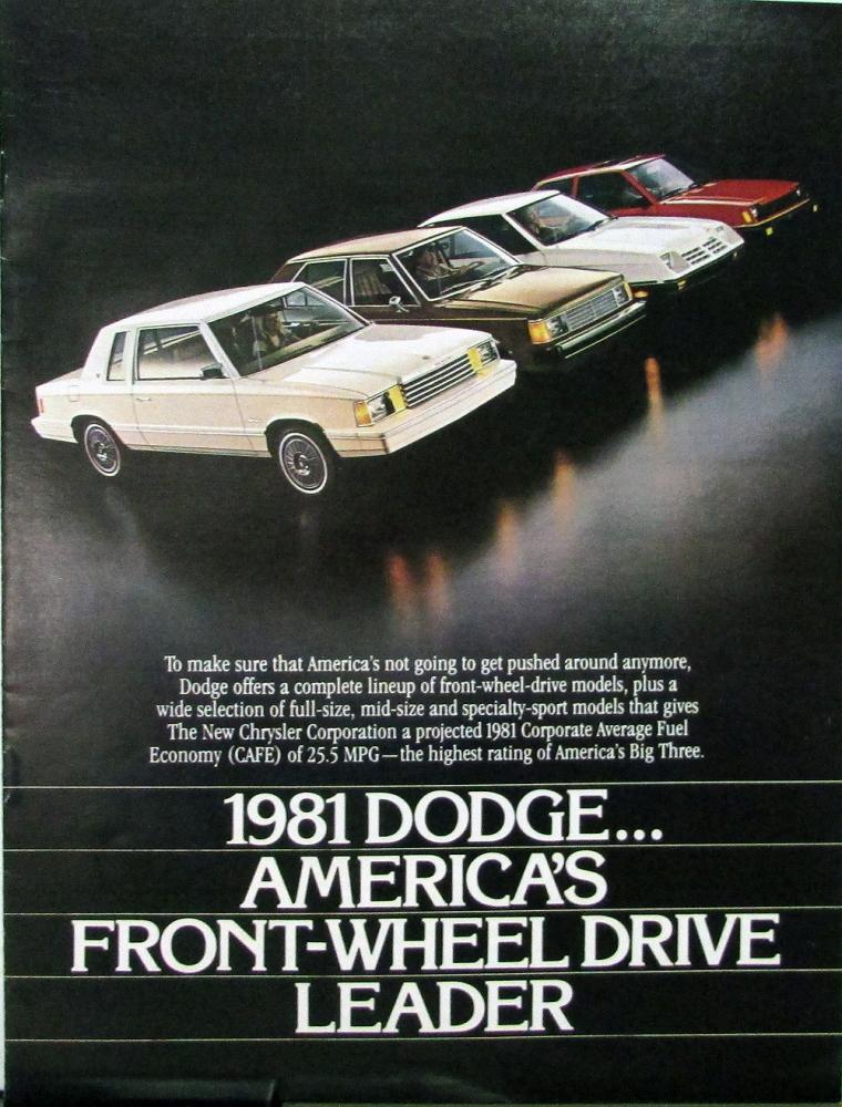 1981 Dodge Front Wheel Dr Aries 024 Challenger Diplomat Mirada Sales Brochure