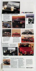 1987 Jeep Wagoneer Pickups Comanche Cherokee Wrangler Eagle Sales Brochure