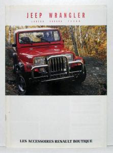 1990 Jeep Wrangler Accessories Sales Brochure In French Text