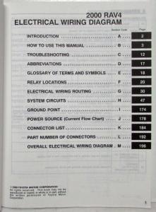 2000 Toyota RAV4 Electrical Wiring Diagram Manual