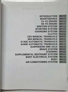 1996 Toyota Celica Service Shop Repair Manual US & Canada