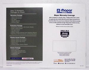 2003 Jeep Wrangler TJ Accessories By Mopar Sales Brochure