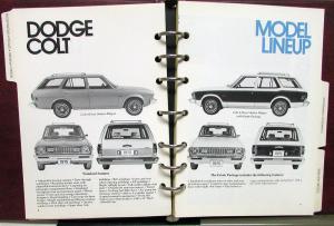 1975 Dodge Colt Dealer Album Data Book Color & Upholstery Selector Options