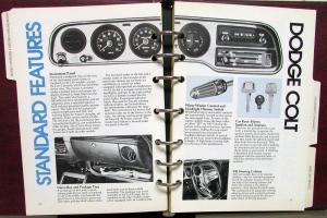 1975 Dodge Colt Dealer Album Data Book Color & Upholstery Selector Options